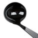 A black polystyrene ladle with a handle.