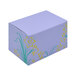A purple 1/4 lb. Easter egg candy box with yellow flowers.