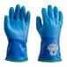 A pair of blue Showa TEMRES thermal gloves.