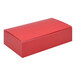 A red rectangular 1/4 lb. candy box with a lid.