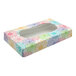 A 7" x 4 3/8" candy box with a window and a colorful flower design.
