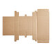 A corrugated cardboard box for 2-piece candy box bundles with a cut out corner.
