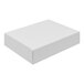 A 4 1/2" x 3 1/2" white candy box with a lid on a white background.