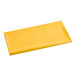 A yellow rectangular plastic table cover on a white background.