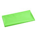 A lime green rectangular plastic table cover on a white background.
