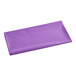 A purple plastic table cover on a white background.