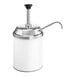 A stainless steel Server condiment pump with a black handle.
