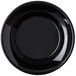 A black polycarbonate soup bowl with a round edge.