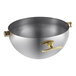 A silver Acopa Supreme chafer cover with gold handles.