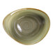 A RAK Porcelain deep porcelain bowl with a green spiral design inside.
