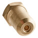 A brass threaded natural gas orifice with a gold nut.