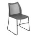 A gray Flash Furniture chair with a mesh back and black legs.
