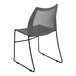 A Flash Furniture gray plastic chair with a mesh back and black legs.