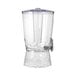 A clear plastic Choice pebbled beverage dispenser with a clear lid.