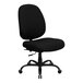 A Flash Furniture black office chair with black fabric seat and back and wheels.