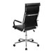 A Flash Furniture Hansel black leather office chair with chrome legs and wheels.