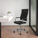 A Flash Furniture Hansel black leather office chair with chrome arms.