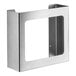 A silver metal Noble Products double box glove dispenser with a square window.