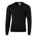 A black Henry Segal long sleeve sweater with a v-neck.