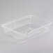 A clear plastic rectangular tray cover.