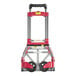 A red and grey Lavex folding hand truck with telescoping handle.