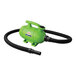 A green XPOWER portable pet hair dryer and vacuum with a hose.
