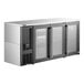 A Perlick stainless steel back bar refrigerator with glass doors.