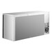 A silver rectangular Perlick back bar refrigerator with a grey surface and black handle.