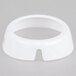 A white circular Tablecraft plastic dispenser collar with a hole in it.