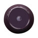 An irregular round purple melamine bowl with a black rim.