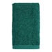 A green 1888 Mills hand towel on a white background.