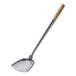An Emperor's Select stainless steel wok spatula with a wooden handle.