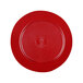 A red plate with a circular rim.