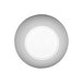 A white bowl with a grey circle on a white background.