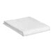 A folded white 1888 Mills Naked T-300 sateen weave pillow sham on a white background.