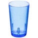 A sapphire blue Cambro plastic tumbler with a crackle pattern.