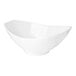 A white Carlisle SAN plastic oval bowl with a curved edge.
