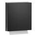 A black rectangular paper towel dispenser with a black border on a white background.
