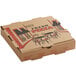 A Choice kraft cardboard pizza box with a picture on it.