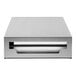 A stainless steel box with a satin finish and a lid on top.