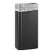 A matte black rectangular stainless steel waste receptacle.