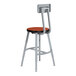 A National Public Seating Titan lab stool with a gray steel and wood seat.