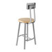 A National Public Seating Titan lab stool with a wooden seat and backrest.