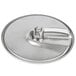 A stainless steel circular Hobart 3/8" stainless steel slicing plate.