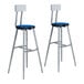 A pair of National Public Seating lab stools with Persian Blue seats and backrests.