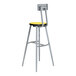 A yellow and gray National Public Seating lab stool with backrest.