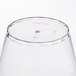 A close-up of a Fineline clear plastic tumbler with a squat shape.