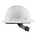 A white Lift Safety hard hat with a ratchet strap.