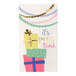 A white Sophistiplate paper guest towel with birthday presents on it.