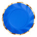 A blue and gold Sophistiplate wavy paper salad plate.